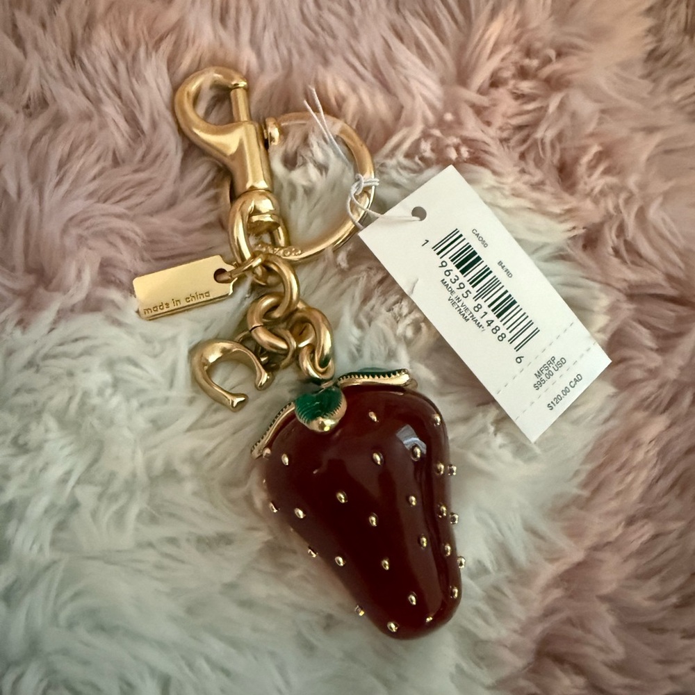 NWT Coach Strawberry Bag Charm Keychain
